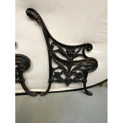 226 - PAIR OF EARLY CAST IRON BENCH ENDS H32