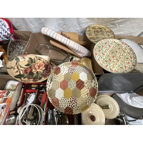 241 - 5 BOXES OF KITCHENWARE TO INCLUDE MORTAR & PESTLE ETC