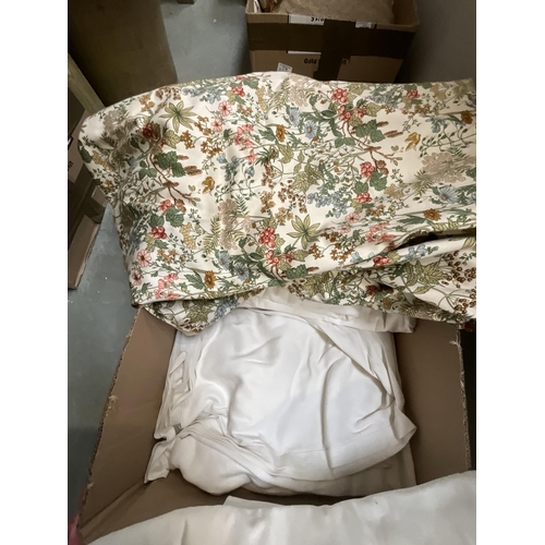 245 - 4 BOXES OF LINEN, BLANKETS ETC