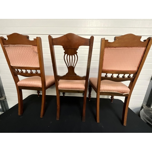 249 - PAIR OF EDWARDIAN MAHOGANY DINING CHAIRS AND 1 OTHER