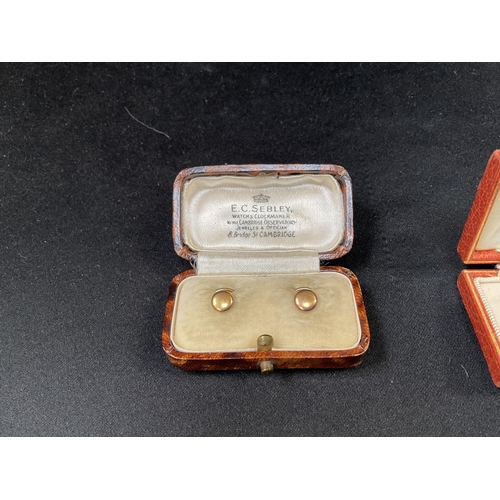 153 - PAIR OF 18CT BACKED PEARL EARRINGS IN ORIGINAL PRESENTATION CASE THE GOLDSMITHS & SILVERSMITH CO LON... 