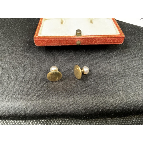 153 - PAIR OF 18CT BACKED PEARL EARRINGS IN ORIGINAL PRESENTATION CASE THE GOLDSMITHS & SILVERSMITH CO LON... 