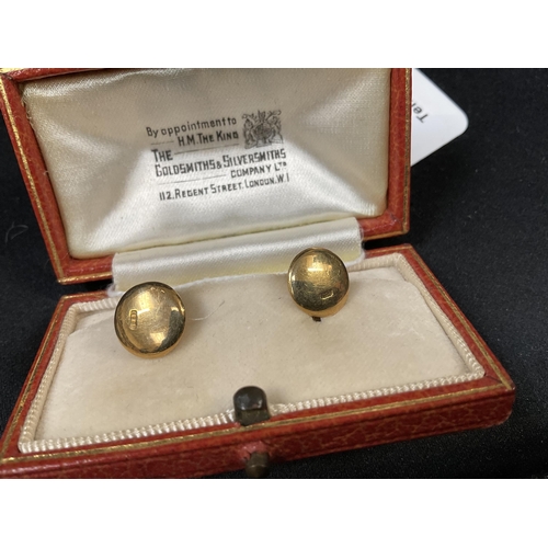 153 - PAIR OF 18CT BACKED PEARL EARRINGS IN ORIGINAL PRESENTATION CASE THE GOLDSMITHS & SILVERSMITH CO LON... 