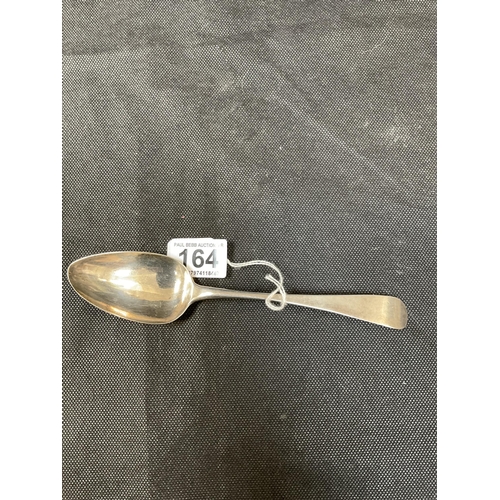 164 - 3 SILVER SPOONS - LONDON 1801 SHEFFIELD 1923 BIRMINGHAM 1787, SUGAR TONGS SHEFFIELD 1871, TOTAL WEIG... 