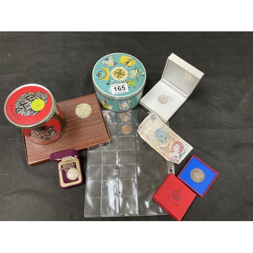 165 - QTY OF COINAGE AND VINTAGE TYPHOO TEA AND CONTENTS