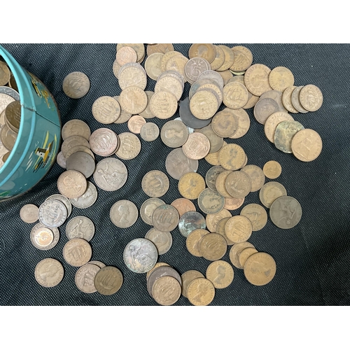 165 - QTY OF COINAGE AND VINTAGE TYPHOO TEA AND CONTENTS