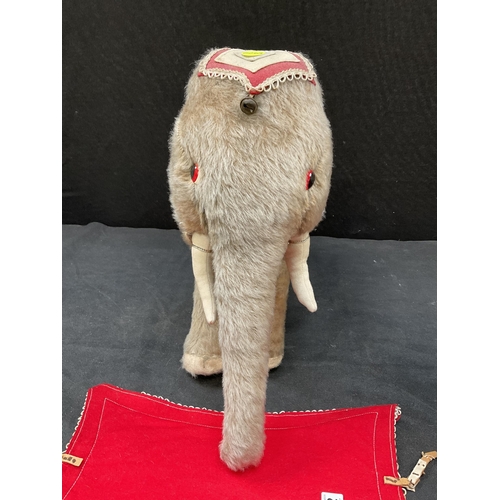 172 - VINTAGE BADGED MERRYTHOUGHT CIRCUS ELEPHANT H19