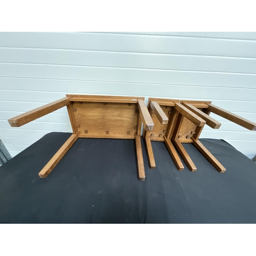 253 - MEDIUM OAK NEST OF 3 TABLES H20