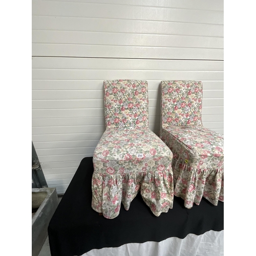 256 - PAIR OF VINTAGE NURSING CHAIRS WITH LOOSE FLORAL COVERS