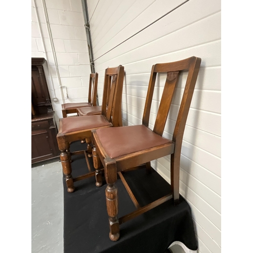 265 - SET OF 4 OAK VINTAGE DINING CHAIRS