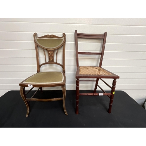 270 - EDWARDIAN ROSEWOOD INLAID BEDROOM CHAIR AND 1 OTHER