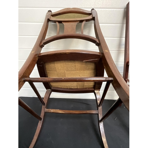 270 - EDWARDIAN ROSEWOOD INLAID BEDROOM CHAIR AND 1 OTHER