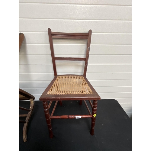 270 - EDWARDIAN ROSEWOOD INLAID BEDROOM CHAIR AND 1 OTHER