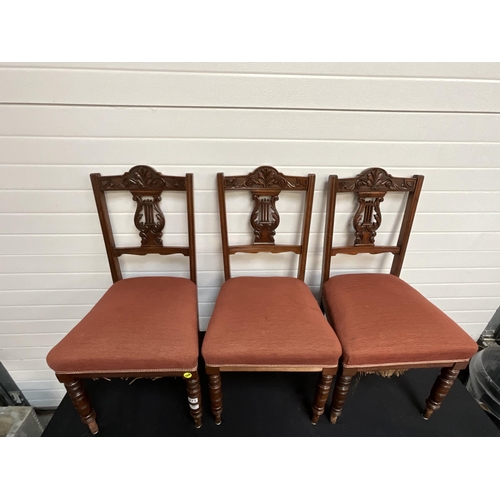 271 - 3 EDWARDIAN MAHOGANY DINING CHAIRS