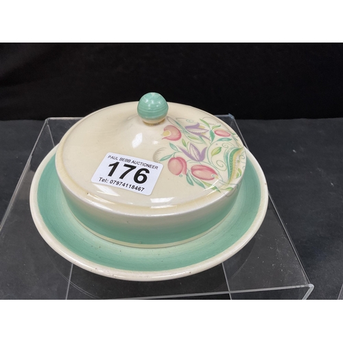 176 - QTY OF ART DECO CERAMICS TO INCLUDE SUSIE COOPER BUTTER DISH, CERAMIC TOAST RACK, CARLTONWARE VASE, ... 