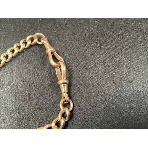 195 - 9CT GOLD DOUBLE ALBERT WATCH CHAIN 22G