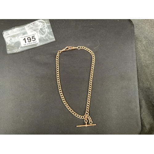 195 - 9CT GOLD DOUBLE ALBERT WATCH CHAIN 22G