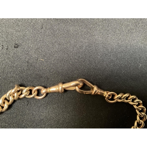 195 - 9CT GOLD DOUBLE ALBERT WATCH CHAIN 22G