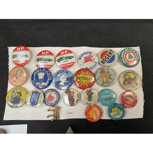 197 - 35 VINTAGE BADGES AND 4 MILITARY BADGES