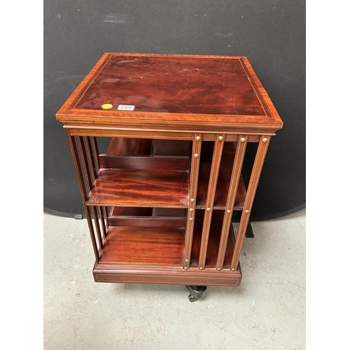 280 - EDWARDIAN MAHOGANY INLAID REVOLVING BOOKCASE H34