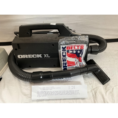 284 - ORECK UPRIGHT VACUUM CLEANER AND A ORECK CYLINDER HOOVER