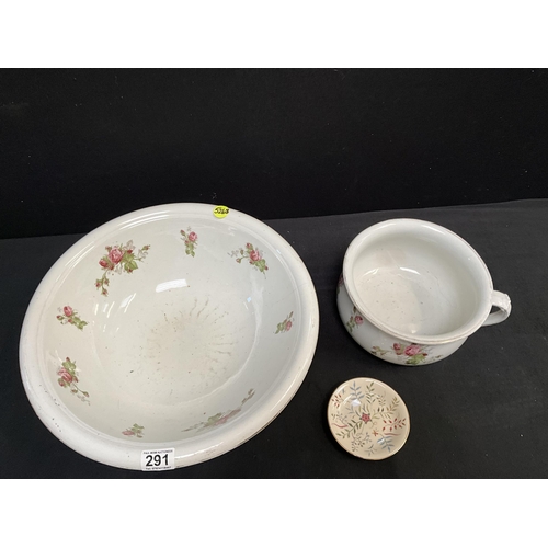 291 - VICTORIAN WASH BOWL AND CHAMBER POT