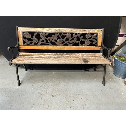 294 - METAL AND WOODEN GARDEN BENCH H29