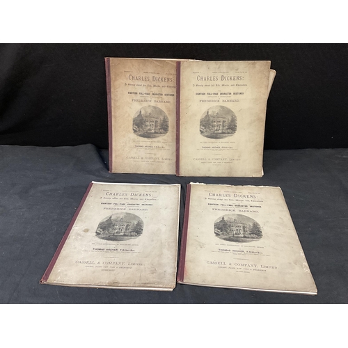 217 - PORTFOLIO OF PICTURES OF THE WORLD, 3 X CHARLES DICKENS 18 PAGE CHARACTER SKETCHES