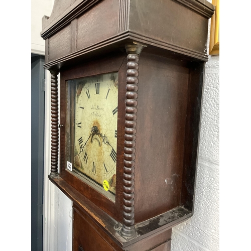 222 - 30 HOUR OAK CASED GRANDFATHER CLOCK A/F H84