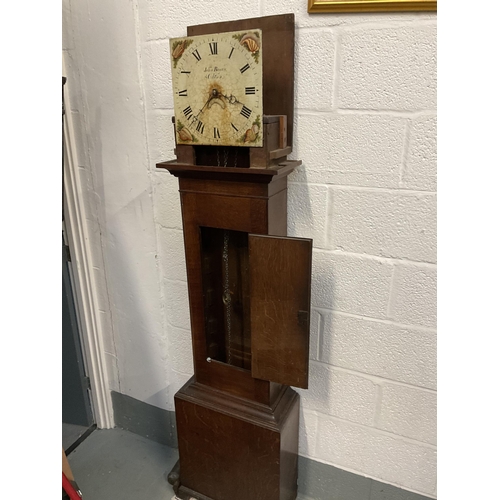 222 - 30 HOUR OAK CASED GRANDFATHER CLOCK A/F H84