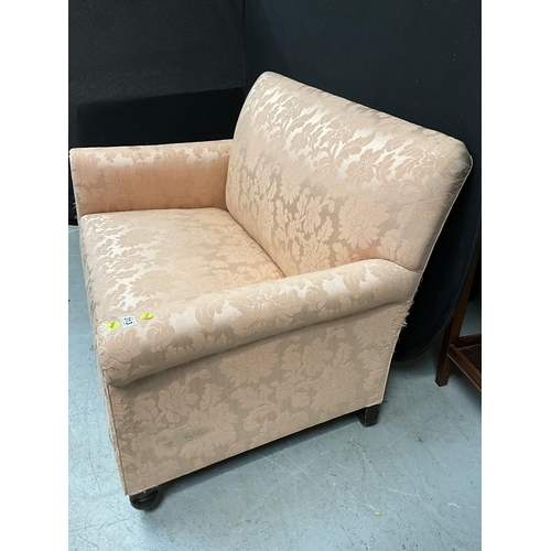 313 - VINTAGE PINK FLORAL UPHOLSTERED 2 SEATER SETTEE