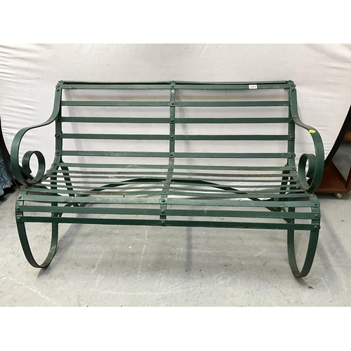 323 - VINTAGE SCROLL TOP METAL GARDEN BENCH H30