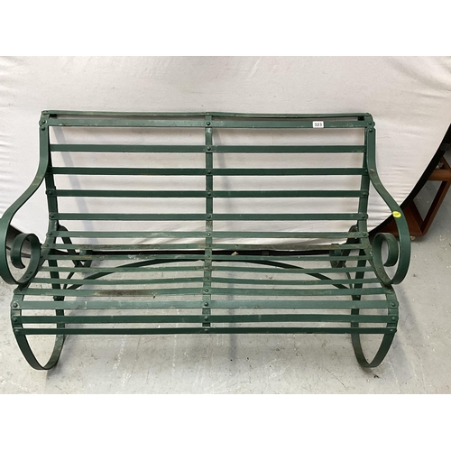 323 - VINTAGE SCROLL TOP METAL GARDEN BENCH H30