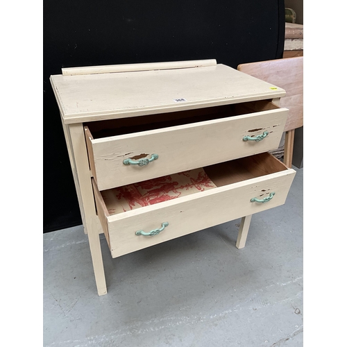 368 - PAINTED 2 DRAWER CHEST H29