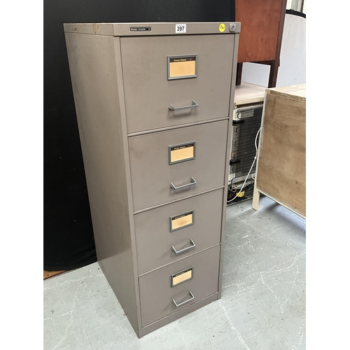 397 - RONEO VICKERS 4 DRAWER METAL FILING CABINET - NO KEY H52