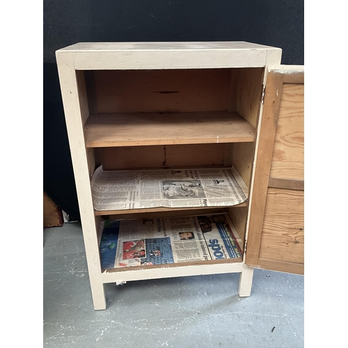 399 - VINTAGE PAINTED FOOD CABINET WITH SINGLE DOOR H36