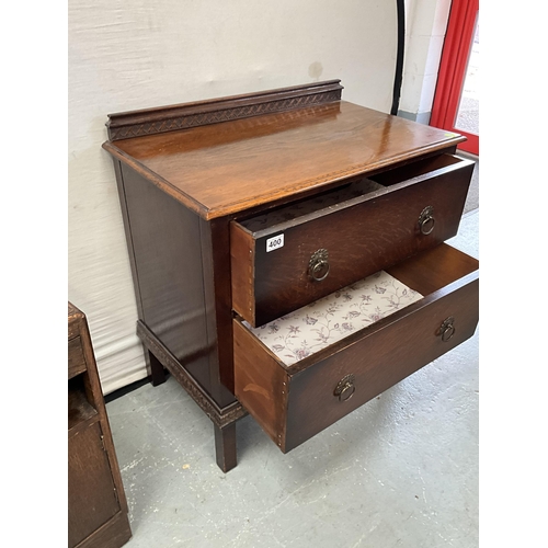 400 - VINTAGE TWO DRAWER OAK CHEST H29