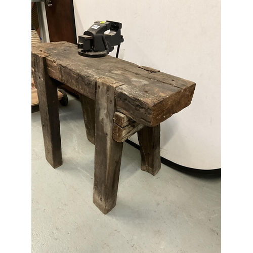 413 - VINTAGE WORKBENCH COMPLETE WITH VICE