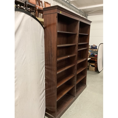 423 - REPRODUCTION DOUBLE MAHOGANY BOOKCASE H85