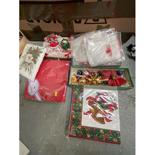 428 - 2 BOXES OF CHRISTMAS DECORATIONS AND CHRISTMAS TREE