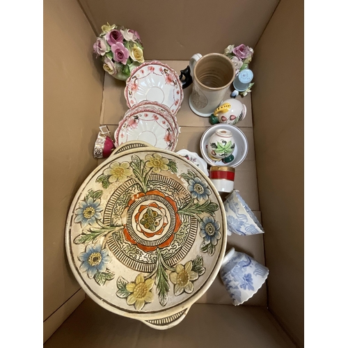 431 - 2 BOXES OF VICTORIAN AND LATER CHINA TO INCLUDE PART TEA SET ETC - SOME A/F