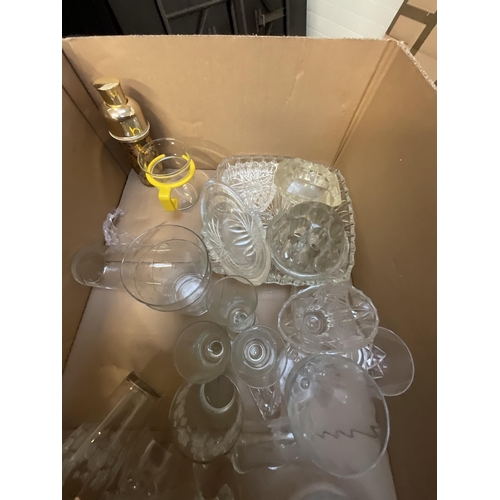 437 - 3 BOXES OF GLASSWARE - SOME A/F