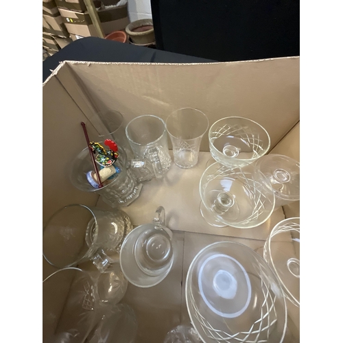 437 - 3 BOXES OF GLASSWARE - SOME A/F