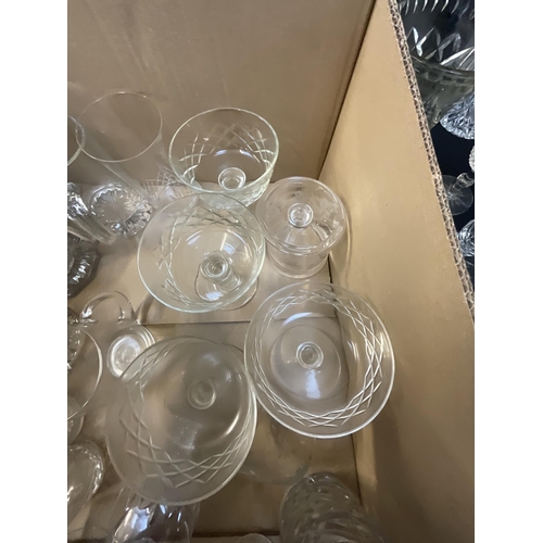 437 - 3 BOXES OF GLASSWARE - SOME A/F