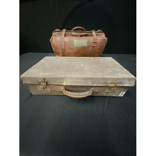 442 - VICTORIAN GLADSTONE BAG AND VINTAGE CASE A/F