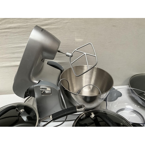 20 - BOX OF KITCHENWARE TO INCLUDE KENWOOD MIXER, STAINLESS STEEL PANS ETC *****KENWOOD MIXER WITHDRAWN**... 