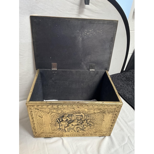 21 - 2 BRASS COVERED BOXES H 12