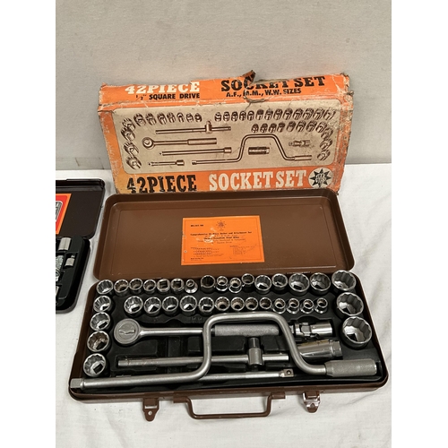 3 - 42 PIECE SOCKET SET AND 61 PIECE SOCKET SET