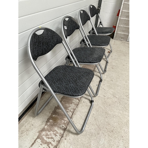 56 - 4 METAL FOLDING KITCHEN CHAIRS