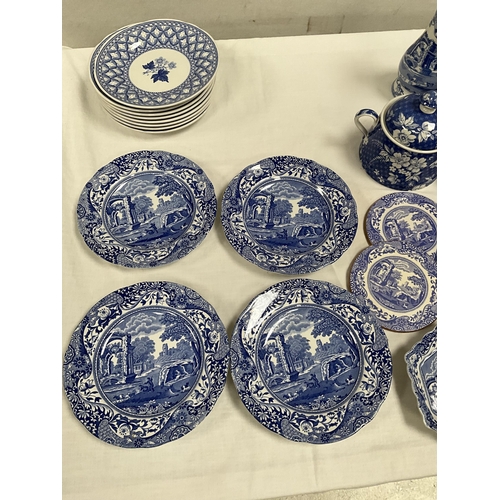 58 - 2 BOXES OF BLUE & WHITE CHINA TO INCLUDE SPODE ETC